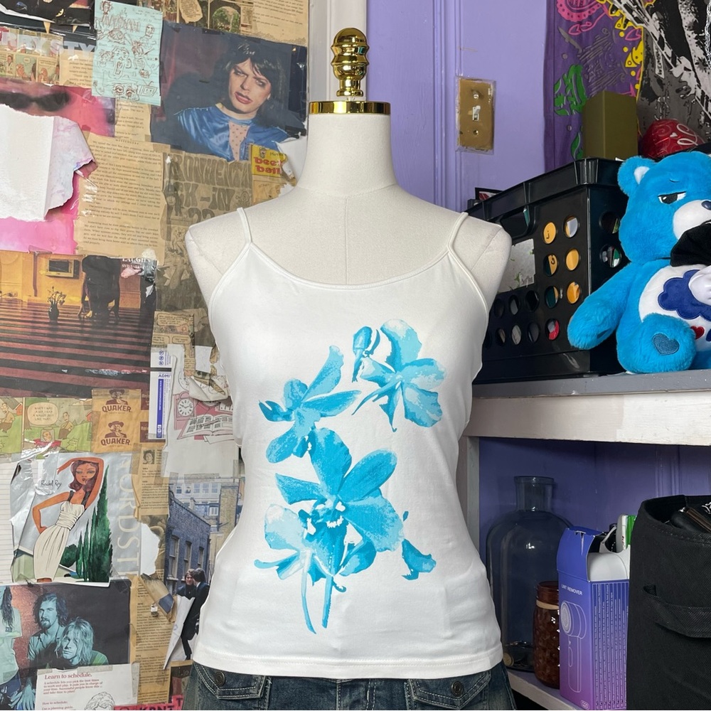 Y2K Blue Floral Cami Tank Top – St. John’s Bay
